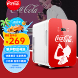 可口可乐（Coca-Cola）车载冰箱10L迷你小冰箱冷藏加热数显调温美妆箱冰箱户外家居用品