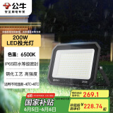 公牛（BULL）LED投光灯户外庭院工厂园林灯露营灯 IP65防水等级200W-6500K白光
