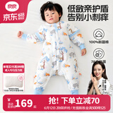 良良（liangliang）婴儿睡袋夏季空调房儿童防踢被子宝宝可拆袖分腿新生儿睡袋抗菌 秋冬款【适合15-20℃】雨林蓝 L（建议身高80-95cm）
