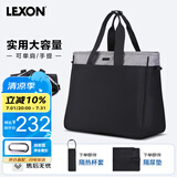 乐上（LEXON）妈咪包女款手提时尚休闲单肩背包多功能大容量单肩包 深灰色