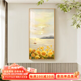 瑞尚（RUISHANG） 玄关装饰画现代简约轻奢入户正对门走廊挂画竖版客厅过道壁画 一帆风顺  80*160/烤瓷镶钻+铝合金边框
