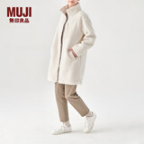 无印良品 MUJI 男女通用 羊羔绒大衣再生抓绒  柔软摇粒绒外套 ABJ95C2A 米白色 L-XL