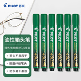 百乐（PILOT）油性马克笔记号笔堑刀型易干标记笔SCA-400 B尖绿色6支装