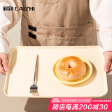 彩致（CAIZHI）长方形托盘茶盘家用果盘早餐盘收纳盘客厅零食盘大号米黄色CZ6754