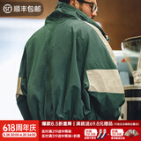 马登工装 美式休闲双拉链夹克宽松可拆卸春季短款拼色潮流运 绿色 阿登纳绿 L