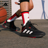 adidas OWNTHEGAME 2.0中高帮团队款实战运动篮球鞋男子阿迪达斯   黑/红/银白   42