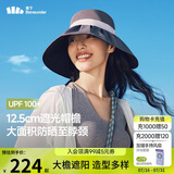蕉下（beneunder）遮阳帽防晒帽女贝壳渔夫帽黑胶防紫外线太阳帽大帽檐BM507灰