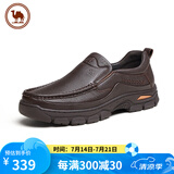 骆驼牌商务休闲皮鞋男套脚乐福鞋软皮软底经典男鞋 P13A211016 棕色 38