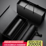 名锐保温杯水杯男304不锈钢办公车载杯子刻字定制礼品周年庆党员纪念 商务黑+三件套（礼盒礼袋皮套）