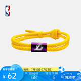 NBA手环湖人队金属装饰手环男女篮球体育运动配饰硅胶材质可调节配饰 湖人队 金属装饰手环