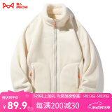 猫人（MiiOW）抓绒衣女男摇粒绒外套秋冬新款毛衫户外保暖珊瑚绒卫衣加绒双面穿 KY1008S象牙白-女 M