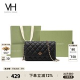 VANESSA HOGAN【送礼推荐】VH女包繁花系列极光菱格包时尚轻奢链条包单肩斜挎包 黑色-绿野仙踪礼盒