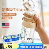 cica吸管杯成人孕妇水杯女塑料带刻度儿童直饮壶学生杯子躺着喝水夏季 白500ml-吸管款-产妇孕妇推荐