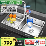欧琳【国补立减15%】厨房水槽水盆不锈钢洗菜盆洗碗池大双槽洗菜池