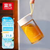 富光清然玻璃杯 高硼硅玻璃水杯子 女生便携牛奶咖啡刻度茶杯330ml