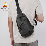 稻草人复古老花纹印花斜挎包单肩包男士通勤背包胸包手机包挎包新年礼物