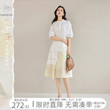 对白【杜鹃同款】×冯玮艺术家联名气质连衣裙女夏2025新款衬衫裙 白色沙发 M