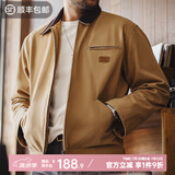 马登工装星际穿越底特律猎装夹克男春季J001美式帆布巴恩风翻领外套 卡其色 L