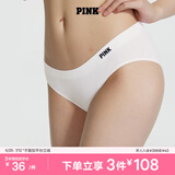 维多利亚的秘密（Victoria's Secret）PINK 夏季舒适无痕3A抗菌抑菌LOGO中腰包臀内裤三角裤女 94D1白色-光面款 11247228 1条 S