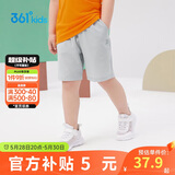 361°儿童短裤夏季男女童3-12岁透气运动裤梭织五分裤 灰 120