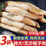 鲸口大开新鲜鲜活冷冻蛏子肉现剥大竹蛏子鲜活冷冻竹蛏子水产批发净重3斤 新鲜特大蛏子肉 3斤(净重)