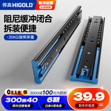 悍高（HIGOLD） 抽屉轨道三节轨滑轨导轨家装五金家具抽屉滑道 10寸(25cm缓冲阻尼)黑色