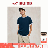 HOLLISTER24夏款经典小海鸥情侣基础款短袖T恤男装女装KI324-4042 深蓝色 M (180/100A)