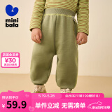 迷你巴拉【蹦蹦裤】男童女童运动裤宝宝加绒保暖儿童休闲裤潮 橄榄绿40887 110