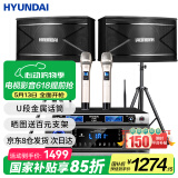 HYUNDAI现代家庭影院ktv音响套装家用k歌电脑电视客厅卡拉ok全套会议室卡包店铺专业功放音箱设备 【豪华版】10吋三分频五单元音响套装