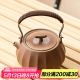 瓷牌茗茶具（cipaiming teaset）围炉煮茶家用全套配件罐罐茶煮茶壶室内炭火炉烤红薯 竖纹《古鸣》提梁壶 580ml