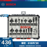 博世（BOSCH） 木工铣刀套装修边机刀头专业雕刻机锣刀套装修边刀1/4柄 木工铣刀15件套装