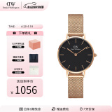 丹尼尔惠灵顿（DanielWellington）dw手表女 简约时尚欧美腕表石英女士手表 生日礼物送女友 28mm女表-黑盘玫瑰金钢带/DW217