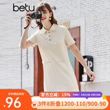 betu百图女装法式polo减龄短袖连衣裙女JD2103T73 米杏色 M