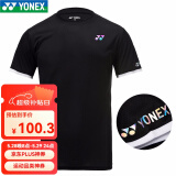 YONEXYONEX尤尼克斯yy羽毛球服春夏季速干比赛团队服yy球服全英赛林丹 男款 LOGOT袖 黑色 XL 尤尼克斯尺码 O码