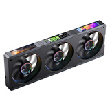 乔思伯（JONSBO）ZC-360B ARGB黑色 12CM*3机箱风扇（磁吸式3.38寸*3连屏/3联排风扇/屏幕软件自定义/五年保修）