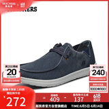 斯凯奇（Skechers）男鞋夏季懒人一脚蹬帆布鞋商务通勤低帮休闲鞋百搭软底板鞋66387