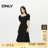 ONLY 2025春季气质复古方领泡泡袖中长款连衣裙女|125107026