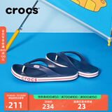 crocs卡骆驰贝雅卡骆班运动拖鞋男鞋女鞋居家夹脚平底人字拖鞋|205393 深蓝/辣椒红-4CC 45 (290mm)