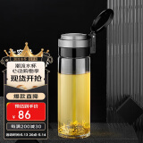 希诺单层玻璃杯大容量便携提环运动水杯男过滤泡茶杯子XN-9076 695mL