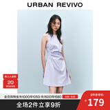 UR2025春季新款女摩登气质褶皱收腰显瘦无袖连衣裙UYY750030 淡紫 L