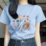 真维斯（Jeanswest）白色短袖t恤衫女士2026新款夏季宽松休闲简约纯棉上衣半袖女生