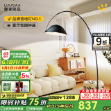 鹿家良品（LUUGAA）护眼网红钓鱼灯客厅落地灯沙发灯现代简约轻奢卧室落地灯氛围灯具 护眼210cm三色光16W黑