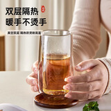 品喻（PINYU）双层玻璃杯高硼硅家用隔热水杯办公茶杯耐热防爆耐高温杯子270ml