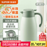 苏泊尔（SUPOR）家用真空保温瓶暖水壶瓶大容量热开水瓶壶304不锈钢2.0L薄荷绿