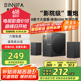 BINNIFA杜比音效解码重低音家庭影院180W大功率独立低音炮回音壁电视音响音箱全木质发声DSP数字音效 play3Dultra【2.1桌面尊享版】