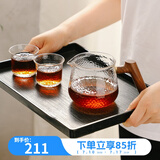 Hero日式锤纹咖啡杯耐热玻璃杯手冲精品咖啡杯茶杯防滑水杯美式浓缩杯 锤纹咖啡壶+锤纹杯2只
