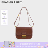 CHARLES&KEITH复古锁扣豆腐包单肩斜挎包包女包生日礼物七夕礼物CK2-80781400 Dark Brown深棕色CK2-80782444 S/M