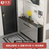 中邸鞋柜实木轻奢岩板现代简约家用门口大容量收纳柜消毒杀菌除味 1.79米标准款+高脚/多层实木 烤漆