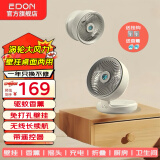 爱登（edon） 风扇e808悬浮挂壁空气循环扇无线桌面小风扇家用usb充电便携卫生间厕所厨房电风扇免打孔壁挂风扇 白色【重磅新品】涡轮飓风+驱蚊香薰+悬浮摇头+遥控