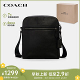 蔻驰（COACH）【品牌直供】男士小号单肩斜挎包黑色牛皮革4011QBBK